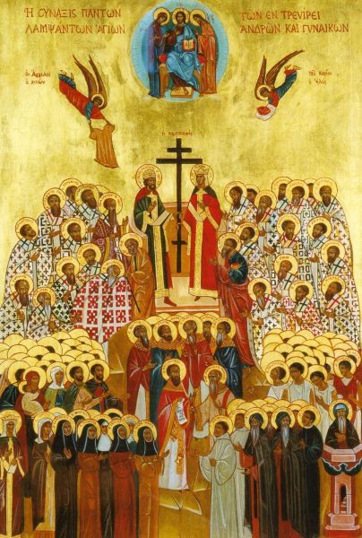 Heiligen Bisdom Trier Numerianus in groep links boven 2e/3e rij, helemaal links