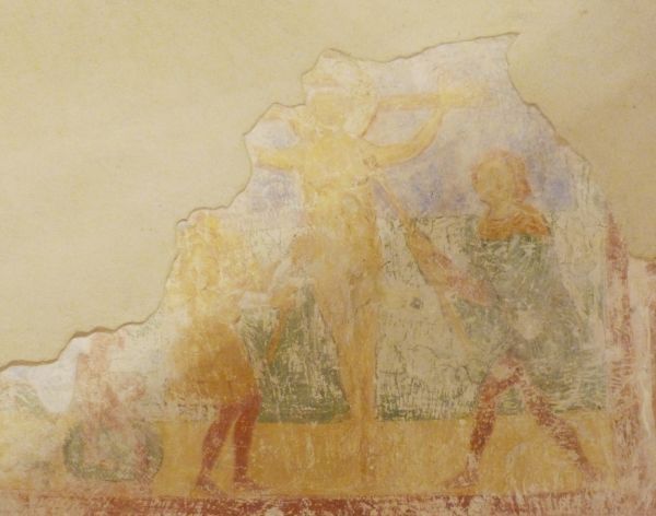 Hermagoras (of toch Christus zelf?) gekruisigd.