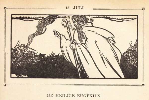 Eugenius bidt tijdens de inavllen van de Vandalen