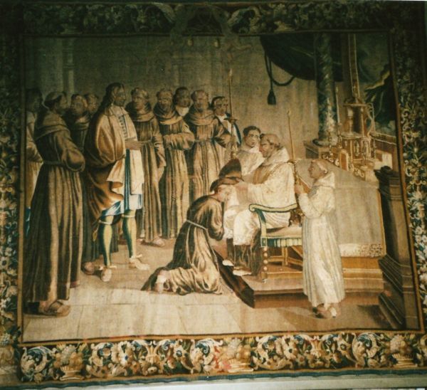 Bonaventura treedt in bij de franciscanen en ontvangt de franciscaner pij.