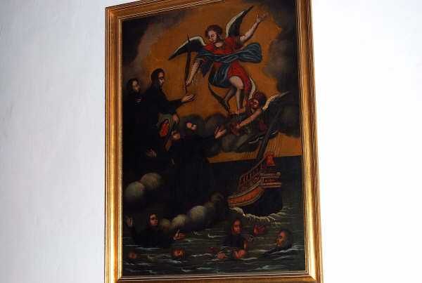 Schilderij in locale kerk. Canarische eilanden, La Palma, Tazacorte. (met dank aan Wim Dellaert, woonachtig op La Palma).