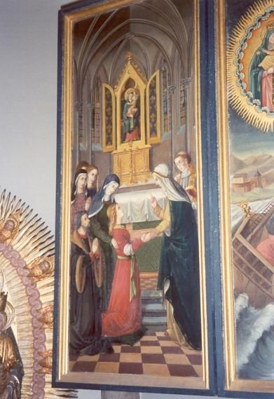 Moeder leert dochter op Maria vertrouwen (?).