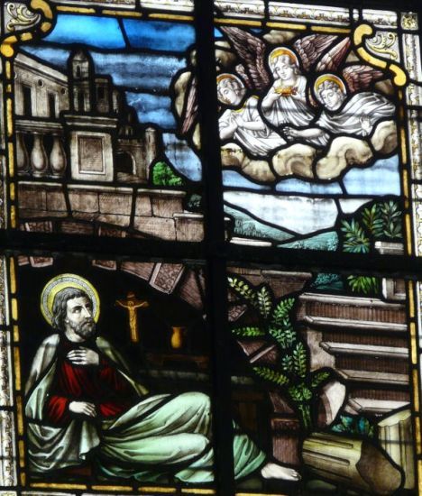 ± 1890(?), glasschilderkunst Alexius onder de trap