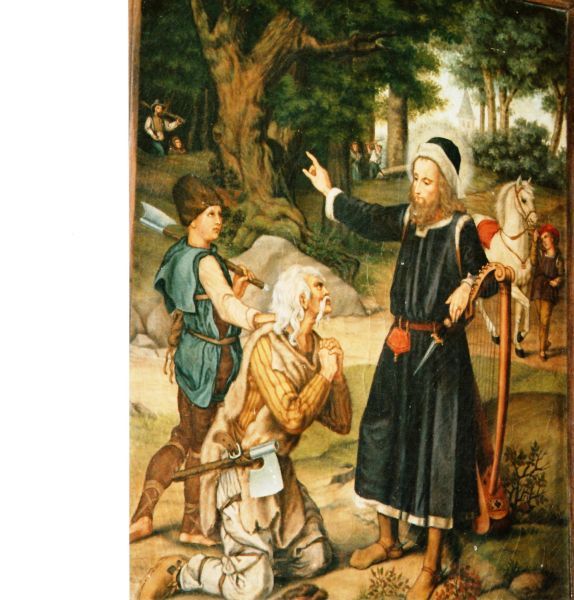 Arnoldus met boer en kind. schenking van Pater Arnold Janssen SVD (+ 1909; feest 15 januari).