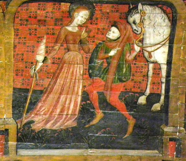 Een bediende van Olibrius brengt Margareta zijn gevoelens over,maar zij weigert op de avances van heidens man in te gaan.