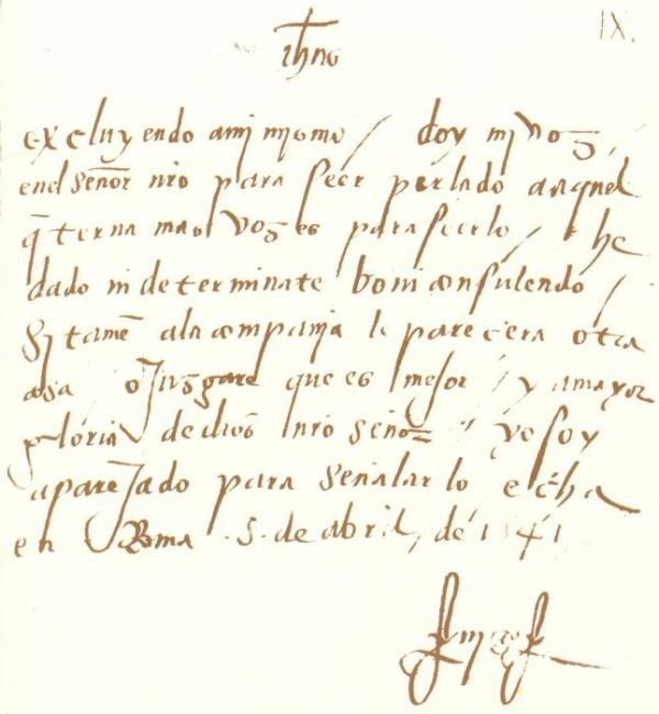 Handschrift Ignatius.