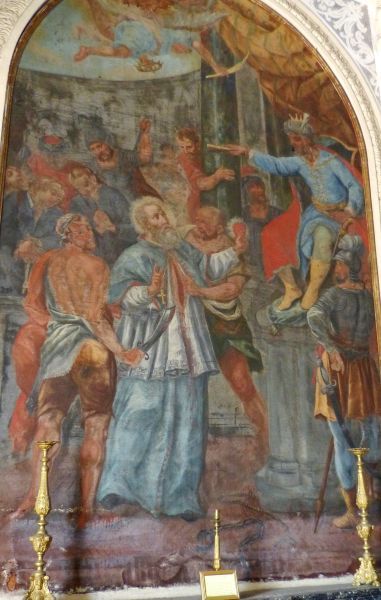 Procopius met het hart in de handen dat Ibrahim-Ibn-Ahmed- hem zojuist heeft uitgerukt.