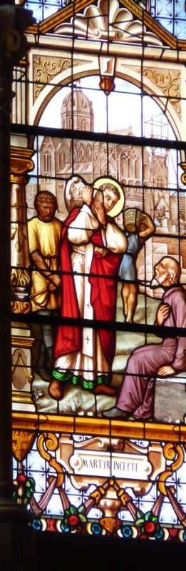 Cyriacus sjouwt aarde (met de bejaarde Saturninus).