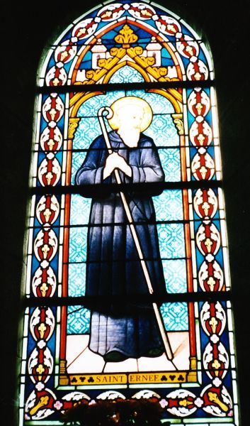 ± 1900, glasschilderkunst Frankrijk, Nretagne,Landivy, StMartin