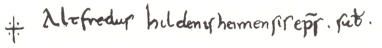 Origineel handschrift van Alfried.