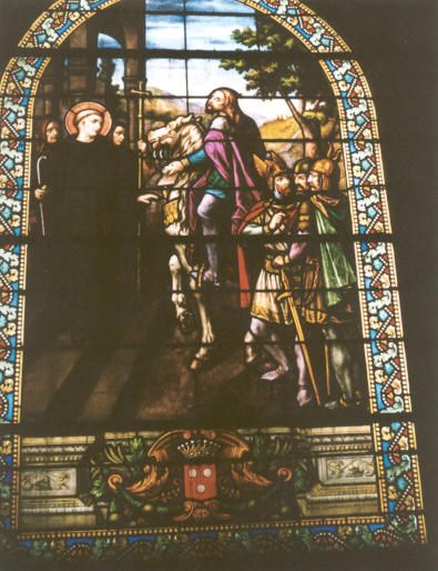 St Armel ontvangt het hof in zijn kluizenarij.