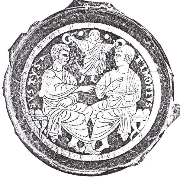 Sustus (Sixtus) en Timoteus ontvangen overwinningskrans.