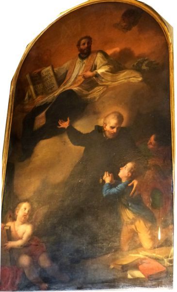 Jose wijst kinderen op verschijning Cajetanus Tiene (feest: 7 aug). vóór 1779, Martorana, schilderij.