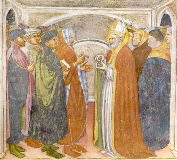 Augustinus in gesprek met Simplicianus.
