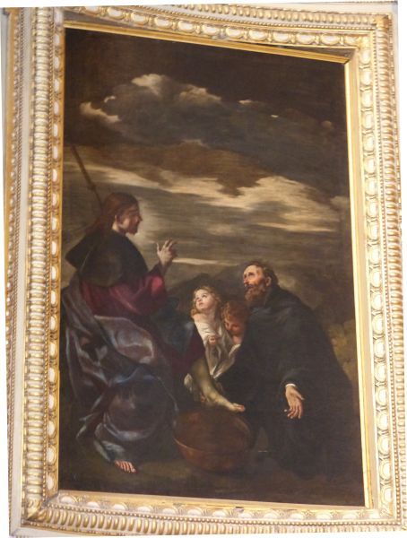 Augustinus wast de voeten van Christus.