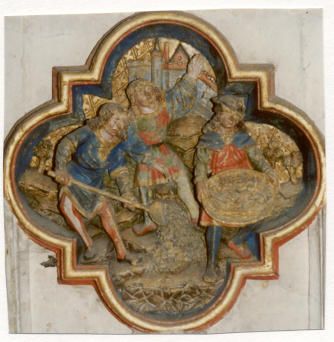 Paneel. Terugvinding van hoofd van Johannes de Doper op een schotel.