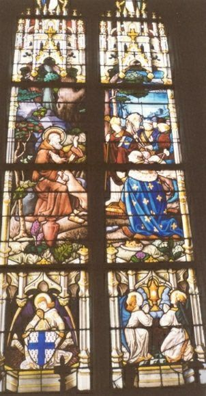 Sint Gillles als kluizenaar ontdekt door de koning, doordat een opgejaagd hertbij hem zijn toevlucht zoekt.