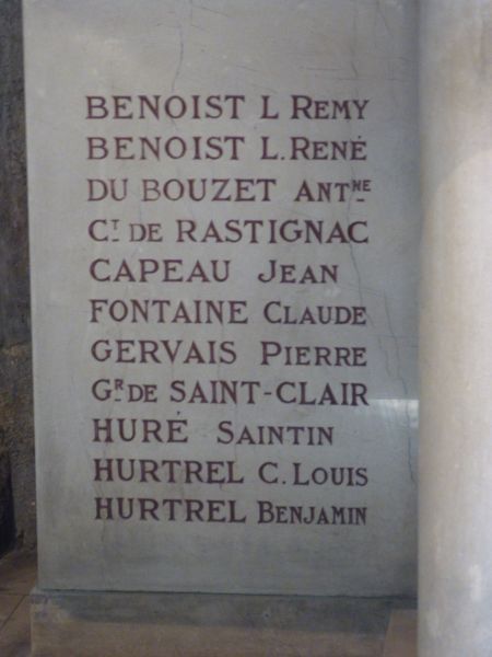 Gedenkplaat. St. Germain des Prés, Parijs, Frankrijk.