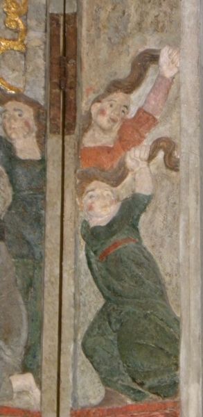 St Thégonnec verkondigt met Pol Aurélien + vrouwen doen boete (trekken hun haren uit).