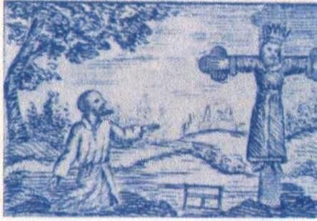 Nicodemus vereert het kruisbeeld.