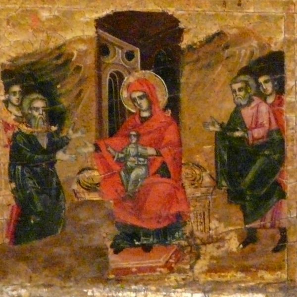 23. Die het ál in zijn handpalm omsloot, sloot zich op, als uw kind, in uw schoot, God de Heer. Hij heiligde en verheerlijkte u, en kwam ons 't lied der vreugde leren:... Macedonië, Skopje, Nationaal Museum.