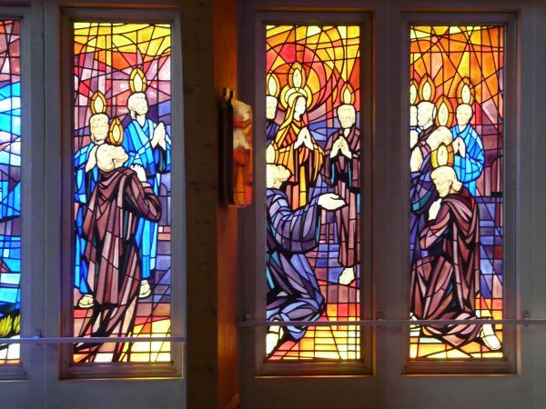 Derde Glorievolle Geheim: De Heilige Geest daalt neer over de apostelen.