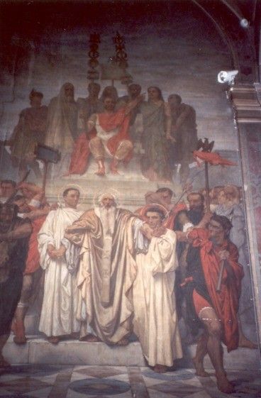 Dionysius, Rusticus en Eleutherius ter dood veroordeeld.