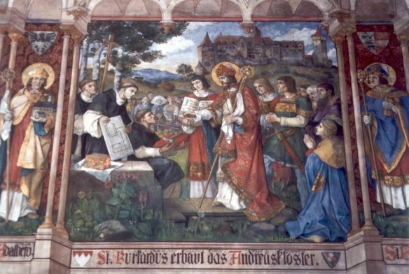 Bisschop Burkhard bouwt het St-Andreasklooster.