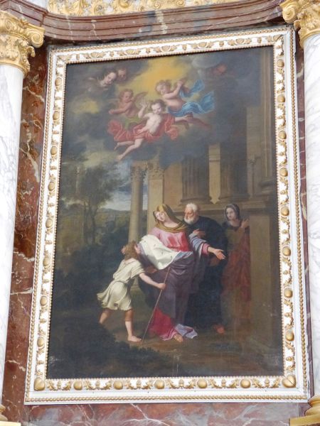 Sint Oda geeft hermelijnen mantel aan bedelaar.