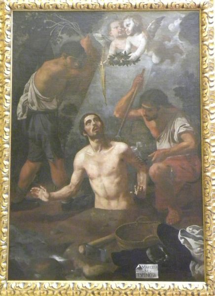 Marteldood Sint Marcellus. vóór 1667, schilderij.