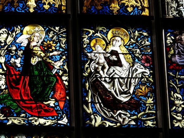 Detail Boom van Jesse: Verloving Jezus met Catharina.