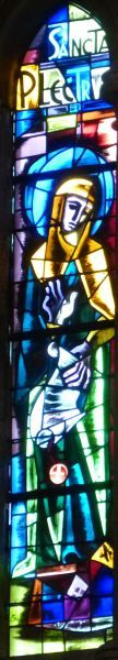 'Plectrudis (+ ca 725; feest 10 auhgustus), dochter van Irmina'.