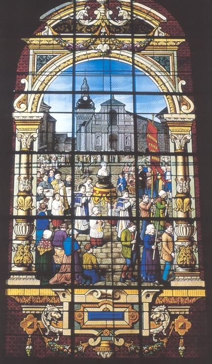 Pardon met reliekschrijn voor de kerk van Moncontour.
