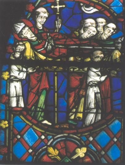 Glasschilderkunst. Uitvaart van Martinus.