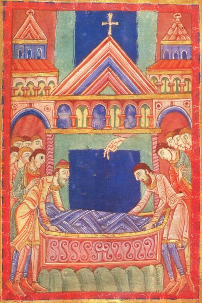 Begrafenis koning Edmund.
