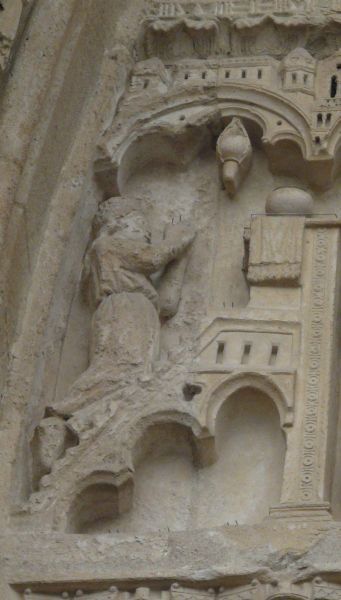 Maria bidt in de tempel.