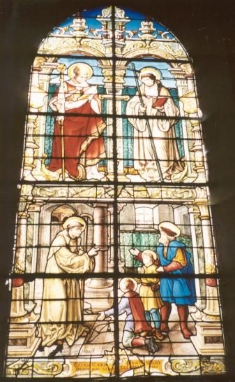 Sint Colombanus zegent twee zonen van Sint Autharius, Adon en Dadon, de latere Ouen van Rouen.