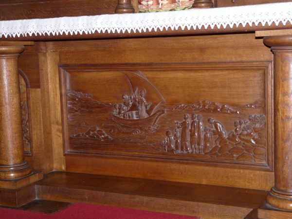 Columbanus preekt vanuit een bootje.