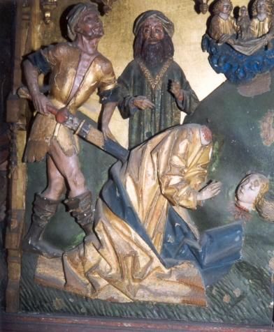 Terwijl haar beulen denken de overwinning te hebben behaald wordt Catharina's ziel in de hemel opgenomen.