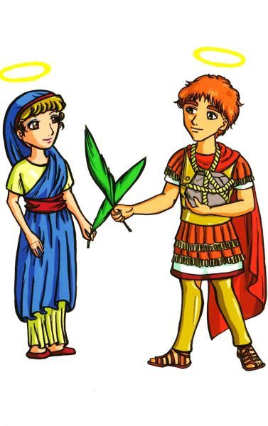 Claudius en Hilaria. Italië.