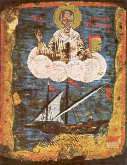 Nicolaas beschermt schip.