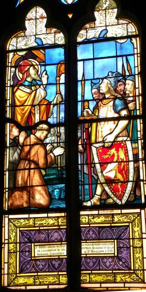 'Sint Budoc, voormalig pastoor van Plourin, neemt bezit van het bisdom Dol, omgeven door de geestelijkheid en de adel (opvolger van Sint Magloire) 539.'
