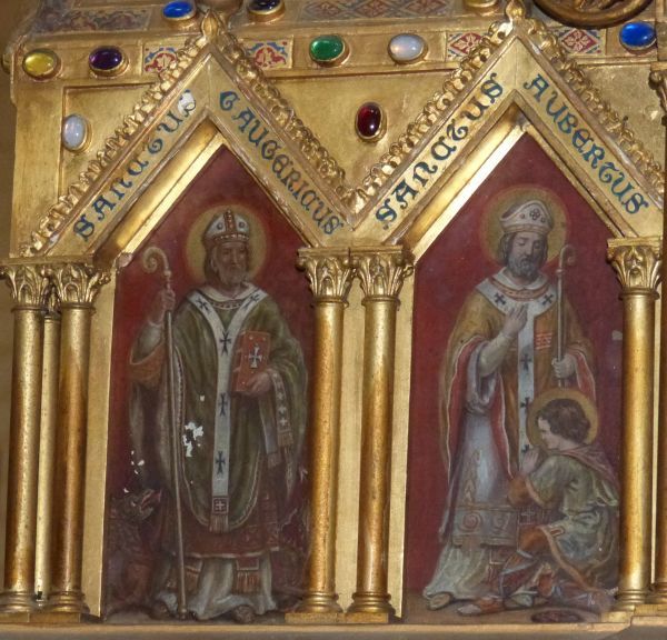links: Gaugericus (+ 626; feest 11 aug); rechts: Autbertus.