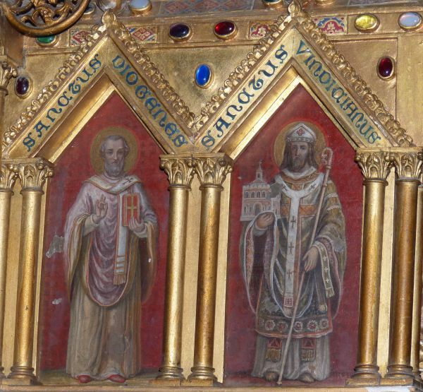 links: Diogenes; rechts: Vindicianus van Cambrai (+ 712; feest 11 maart).