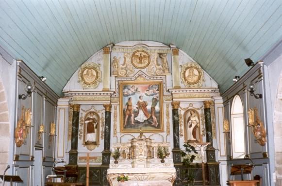 Interieur St-Stefanuskerk met steniging Sint Stefanus.