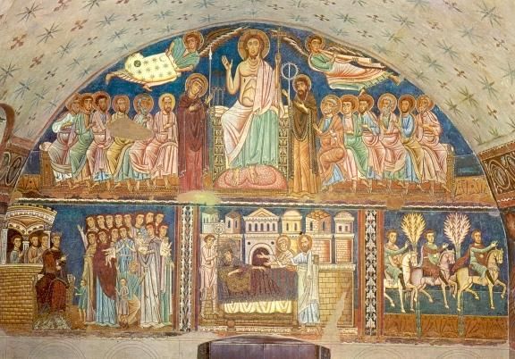 Boven: Christus in triomf Onder: Scènes uit Silvester's leven.
